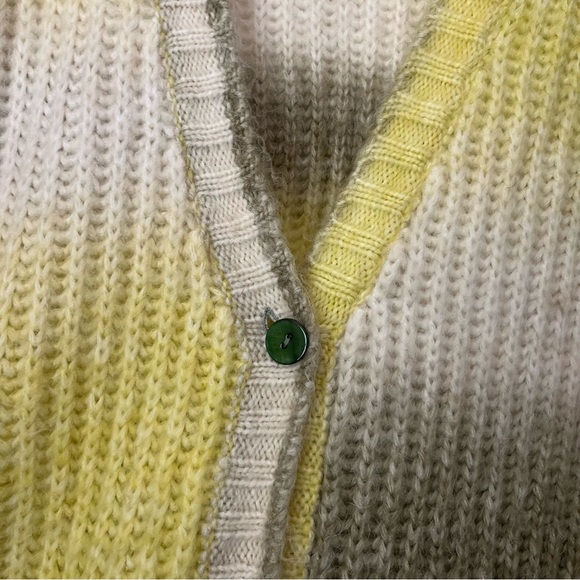 FOR LOVE & LEMONS cream yellow wool blend open knit stretchy long line cardigan - Picture 5 of 8